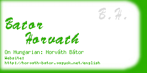 bator horvath business card